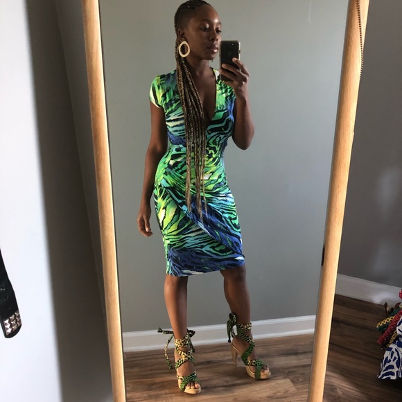 Cache Dresses & Skirts - Zebra print ombré colored dress Cache cloth dress